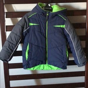 Navy blue and lime green jacket